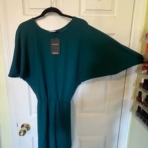 Teal Glitter Paris Midi Dress from Wolf & Badger NYC